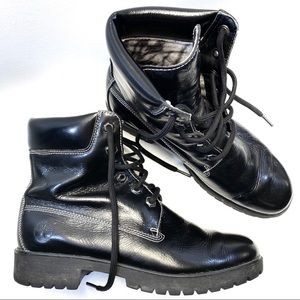 Timberland Combat Moto Black Leather 6"